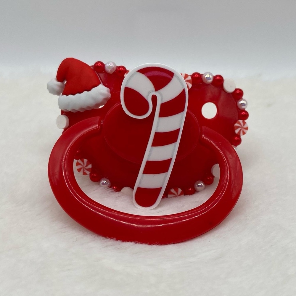 Candy cane adult pacifier